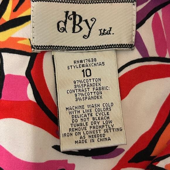 Y2K DBY Ltd Women Sheath Dress 10 Retro Vibrant Whimsical‎ Floral High Waist - Picture 2 of 11